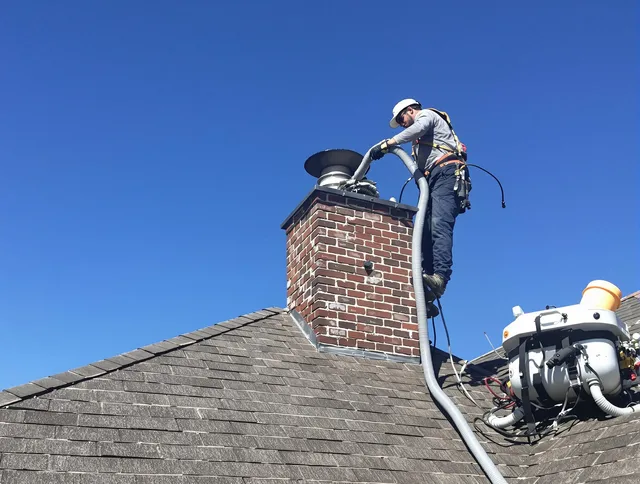 Dedicated Deltona Chimney Sweep team member cleaning a chimney in Deltona, FL