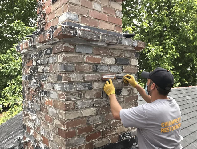 In-progress chimney restoration by Deltona Chimney Sweep in Deltona, FL