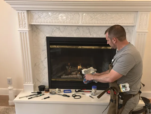 Deltona Chimney Sweep performing fireplace maintenance in Deltona, FL